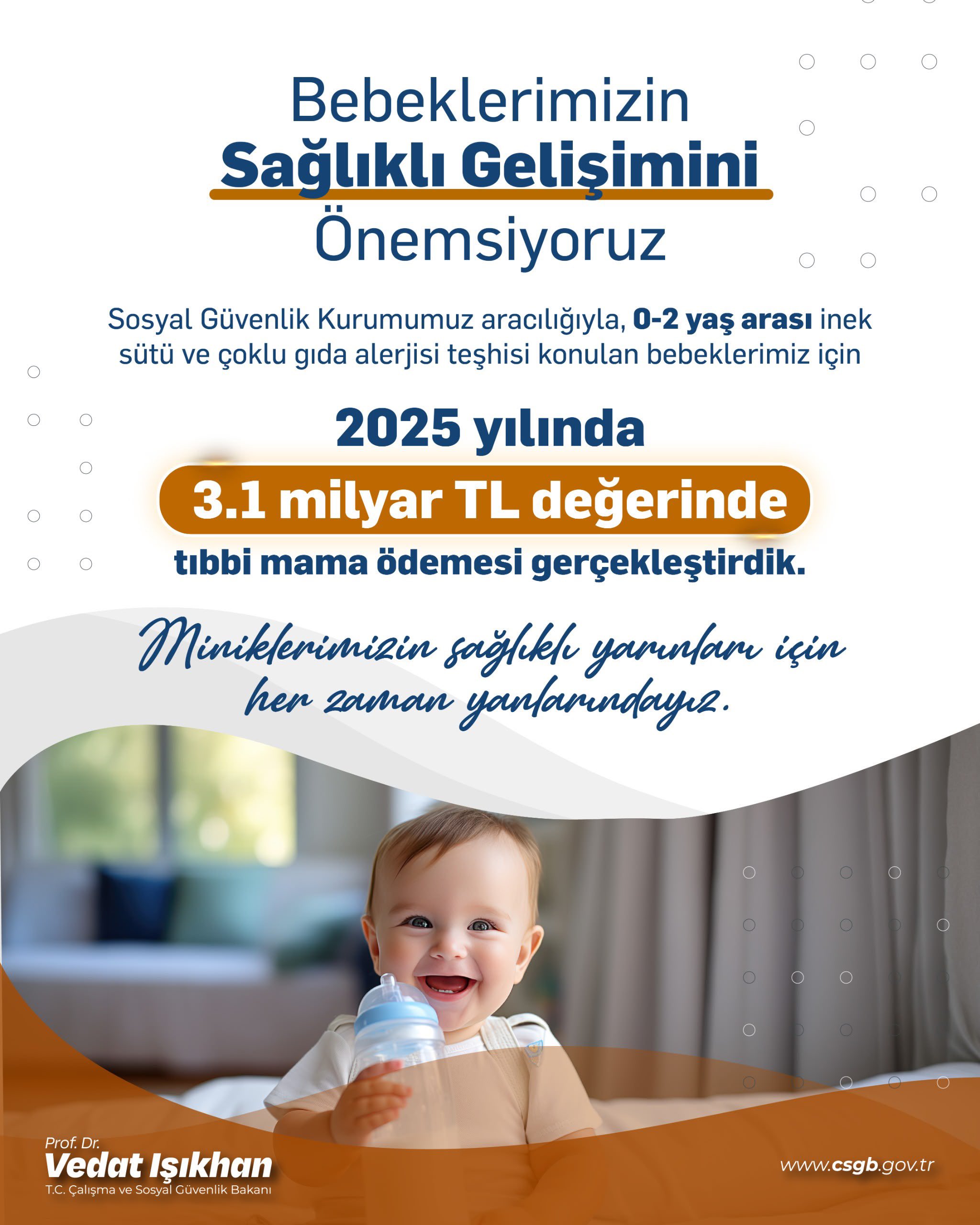 Bakan Işıkhan: Bebeklerin Tıbbi Mamasında 3,1 Milyar Lirayı Aşan Ödeme Yapıldı
