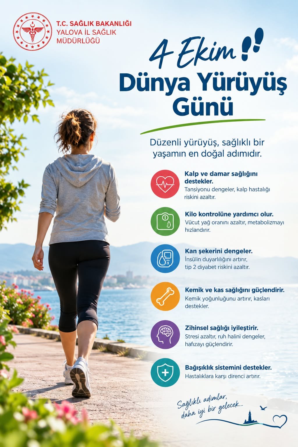 Yalova İl Sağlık Müdürlüğü’nden 4 Ekim Dünya Yürüyüş Günü Çağrısı