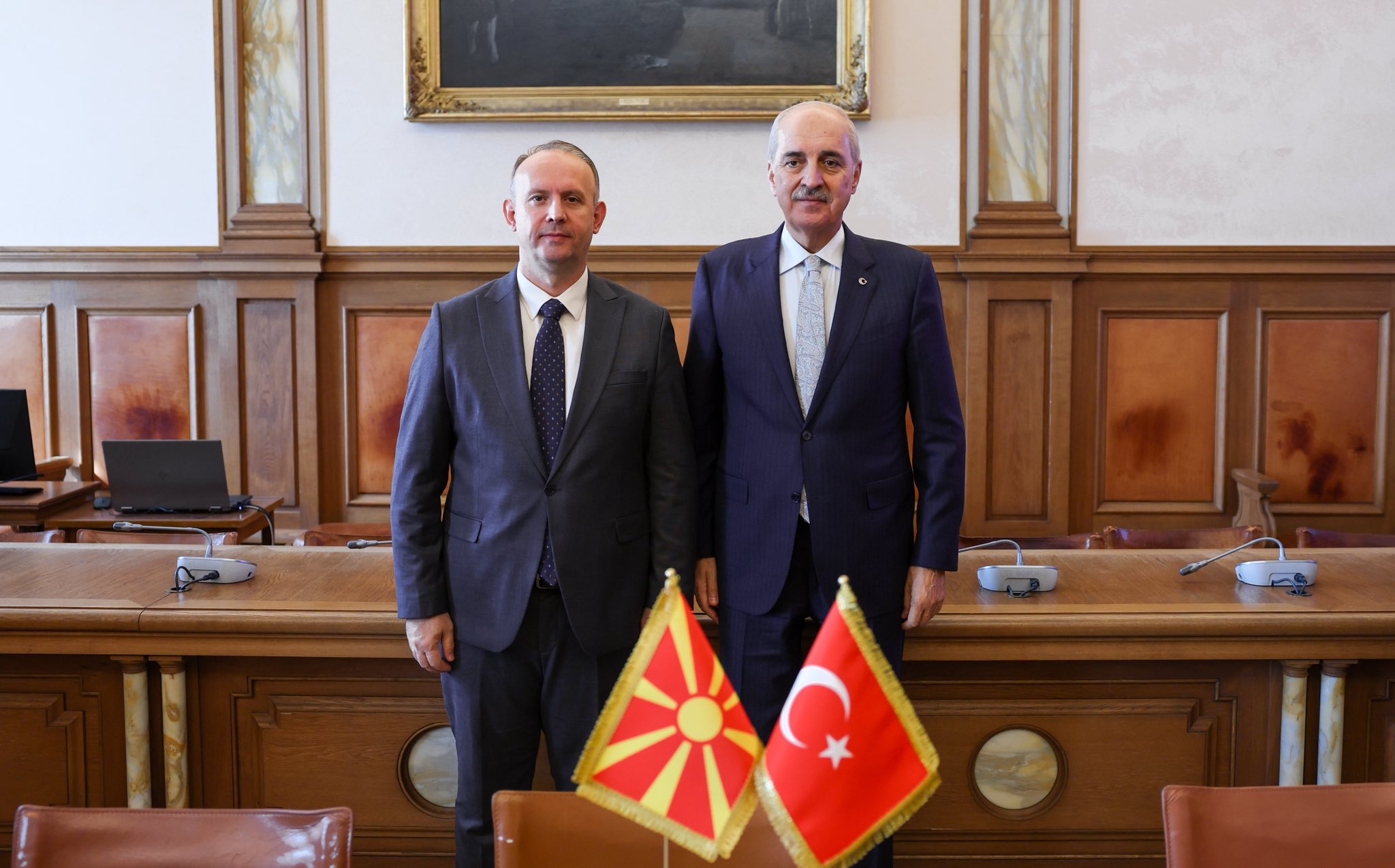 TBMM Başkanı Kurtulmuş, Kuzey Makedonyalı Mevkidaşı Gaşi İle Görüştü